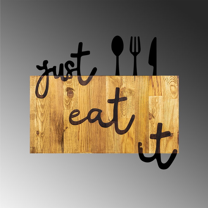 Wallity Just Eat It Escultura de pared en Nogal y Negro